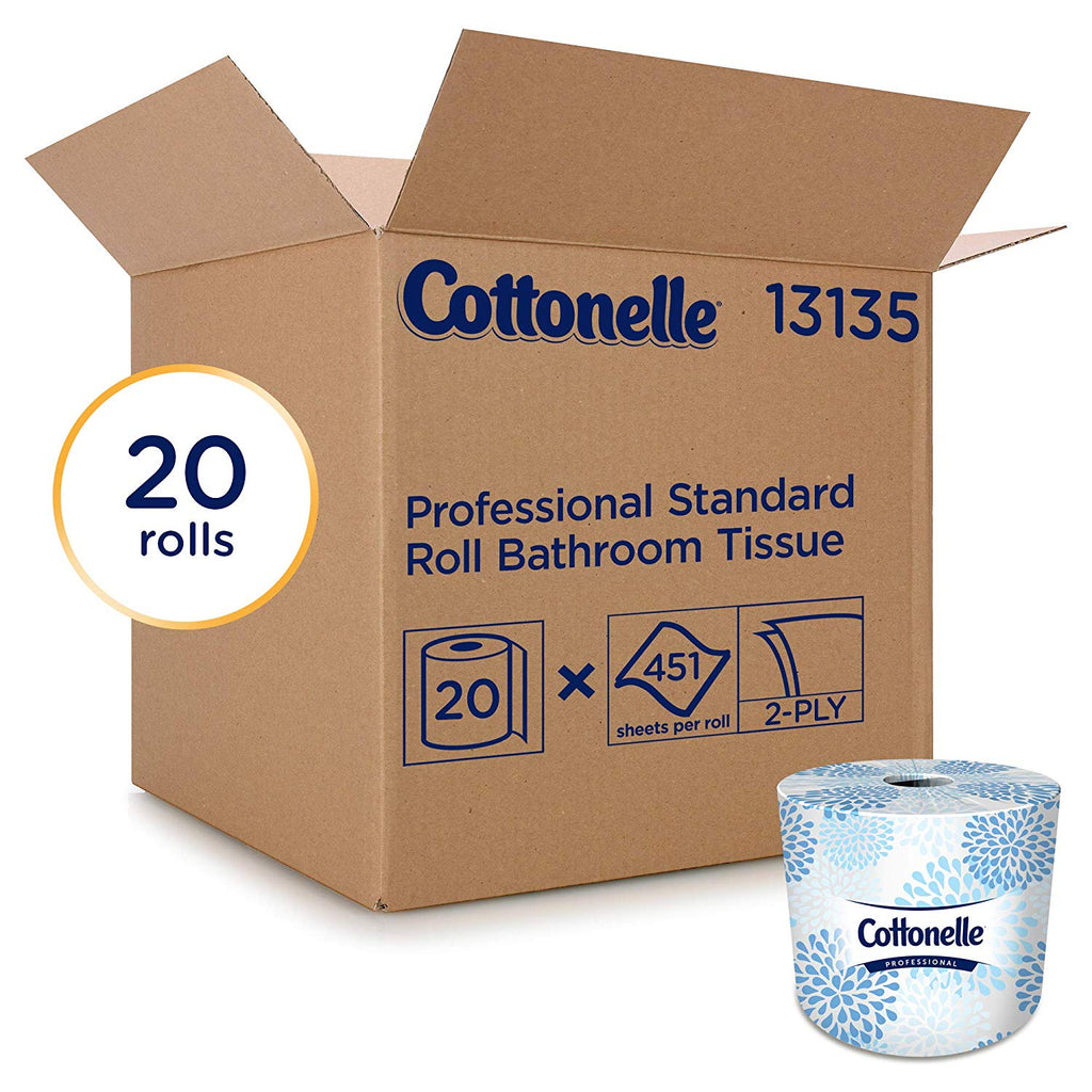 Cottonelle® Professional Bathroom Tissue Standard Toilet Paper Rolls, 2-PLY, White, 20 Rolls / Case, 451 Sheets / Roll