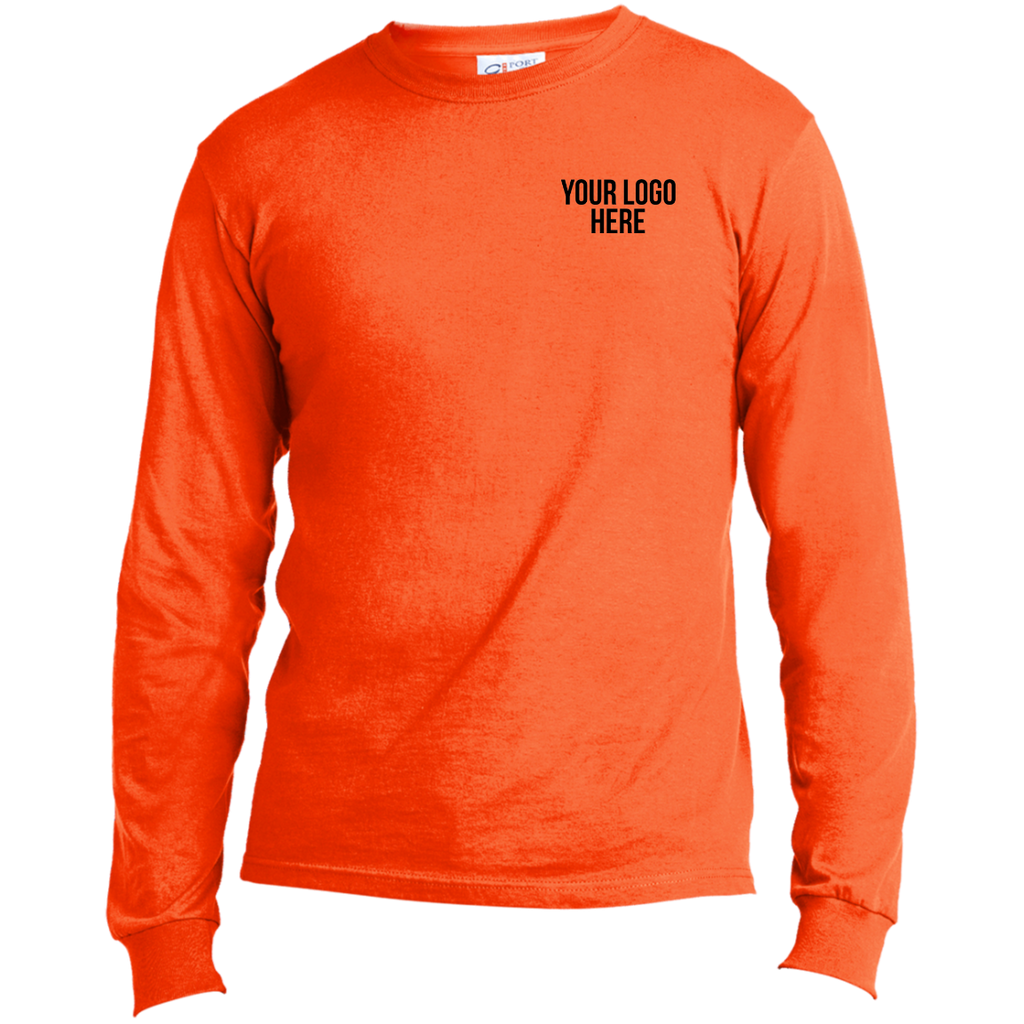 Safety Orange LS - 50/50 Cotton/Poly with Logo
