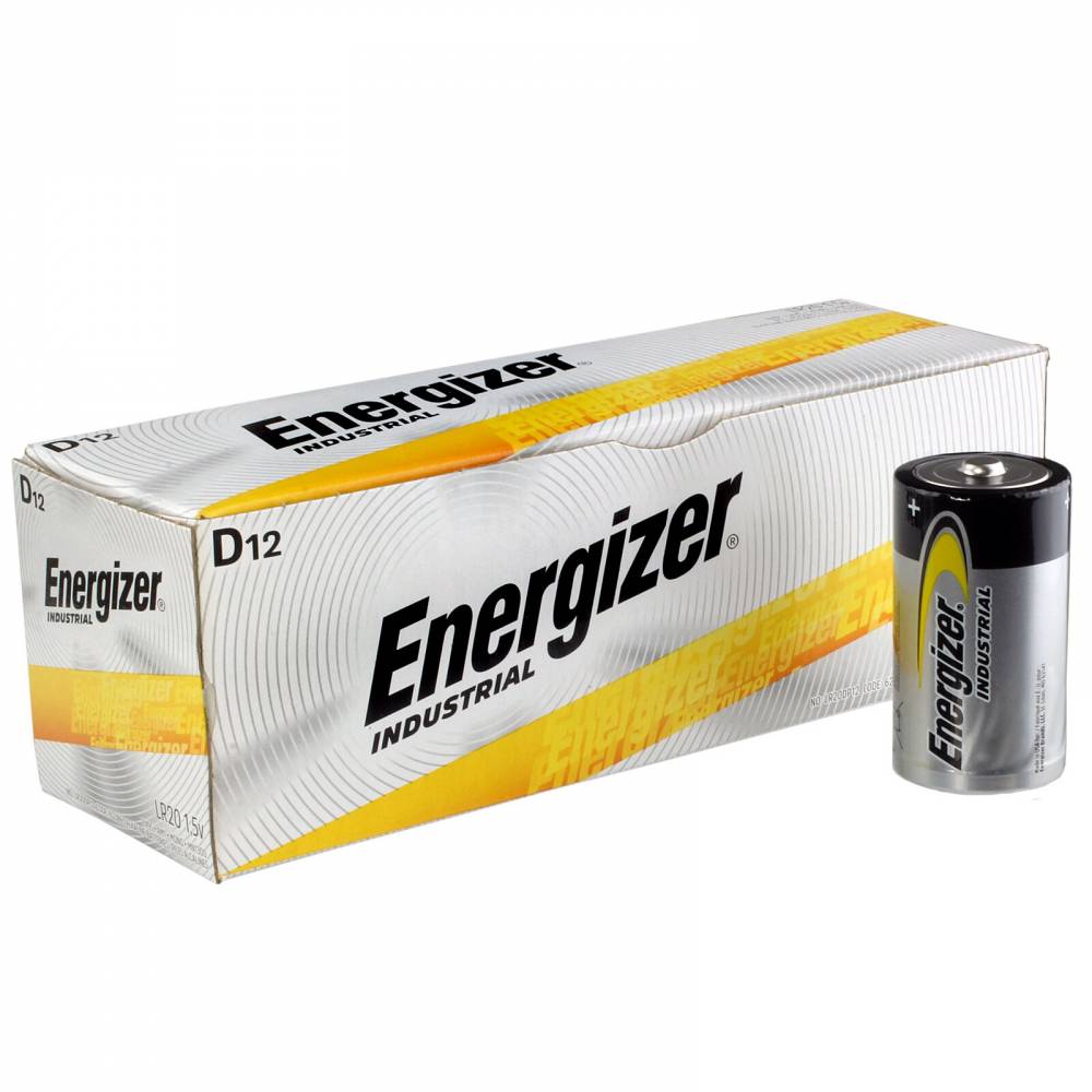 Energizer® Industrial® D Alkaline Batteries, 12/Pkg