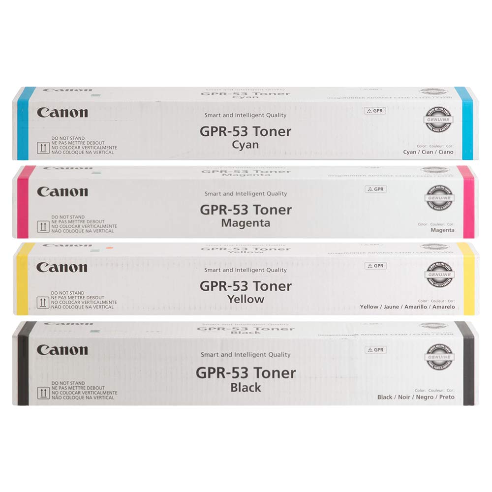 Canon GPR-53BK GPR-53C GPR-53M GPR-53Y Toner Cartridges Set (Black Cyan Magenta Yellow, 4-Pack)
