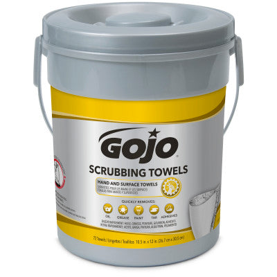 Gojo® Heavy-Duty Scrubbing Towels Waterless - 72/Bucket, 6/Case