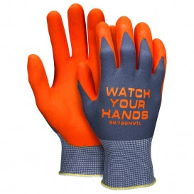 MCR Safety® Hi-Vis Nitrile Foam Gloves w/ Nylon Shells - Dozen - 96790