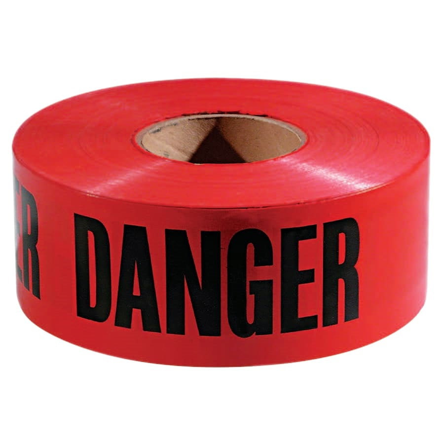 Empire Level Safety Barricade Tape, 3 in x 1,000 ft, Red, Danger - Roll