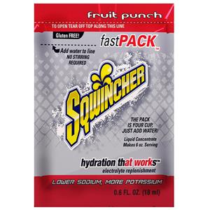 Sqwincher® FastPack® Single Serve, 0.6 oz Packs, 6 oz Yield - 4 Boxes/50 each