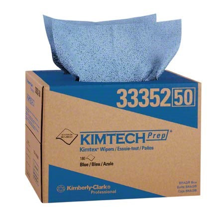 Kimtech Prep* Kimtex* Wipers, 12.1 X 16.8, Blue, Brag Box, 180/Box - 33352KC