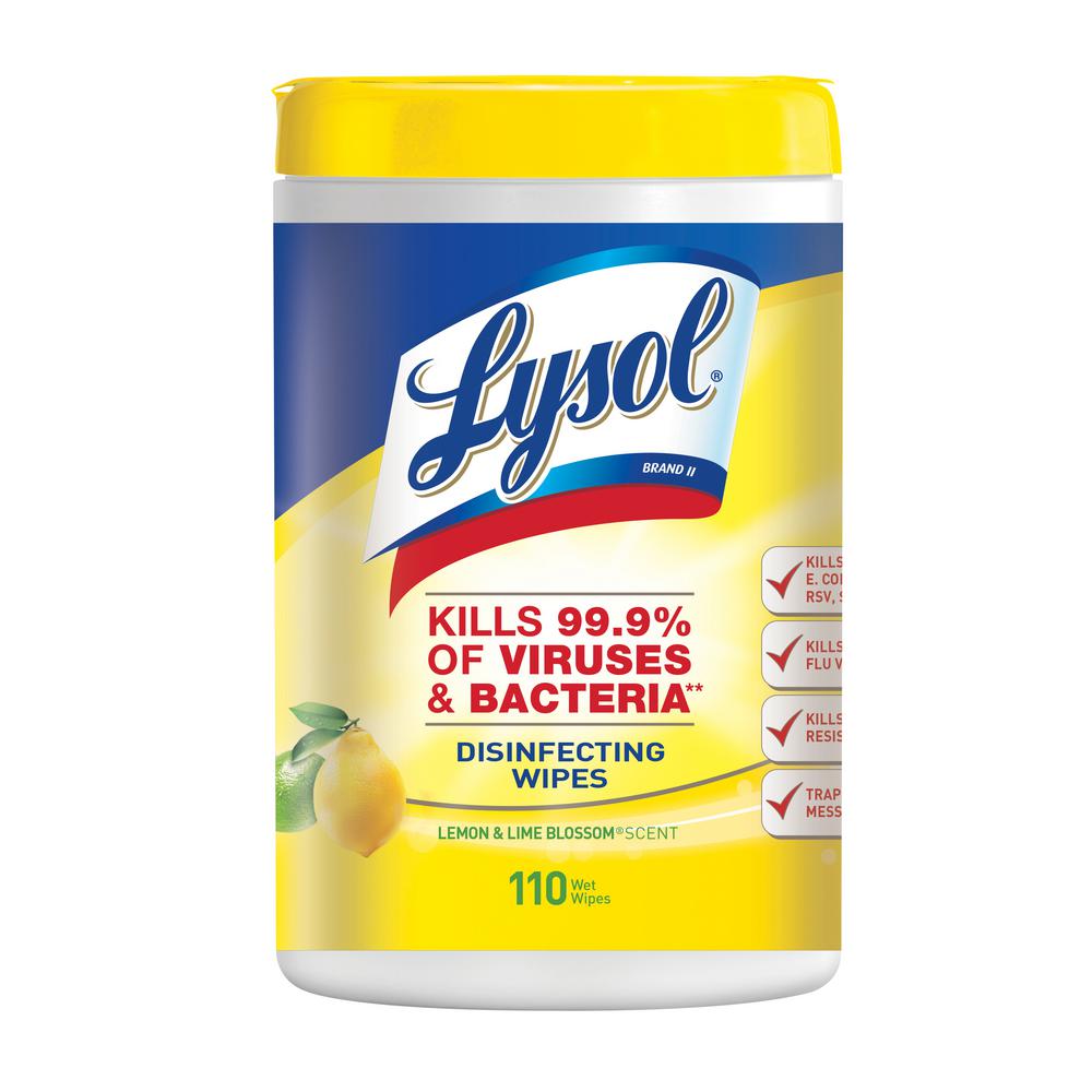 Reckitt Benckiser Lysol Disinfecting Wipes 110 Count, Lemon & Lime Blossom 6 / cs - 78849